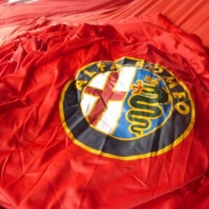 Alfa Romeo Spider year 70 - 93 car cover / car cover red custom-made with emblem + carrying bag NEW