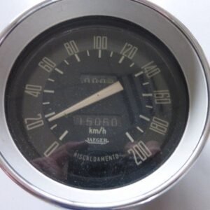 Original Alfa Romeo Bertone GT Junior + edge cover speedometer v. Jaeger up to 200 KMH