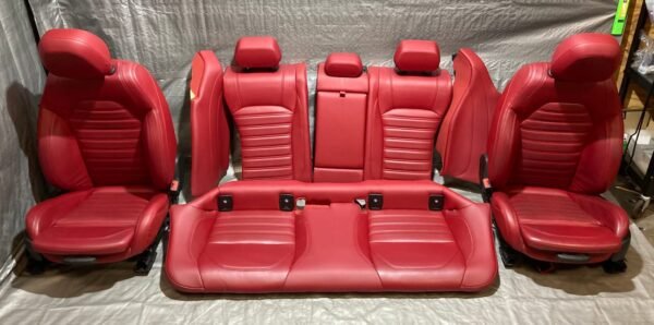 2017-2018 Alfa Romeo Giulia Ti Sport Bucket Front and Rear Seat Set / Red Leather 